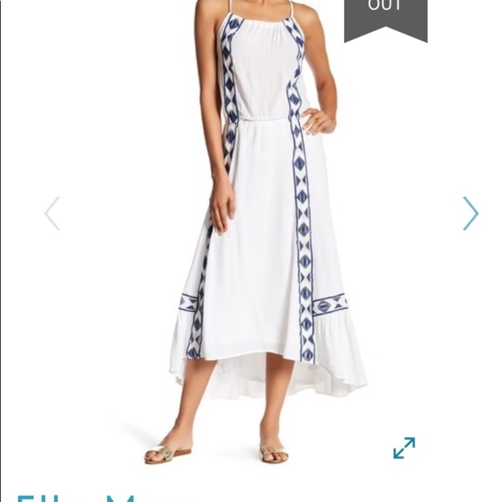 ELLA MOSS EMBROIDERED GAUZE MAXI DRESS SIZE M